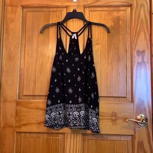 Black and white bandana print tank top